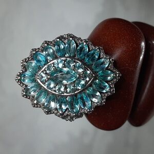 PRICE IS FIRM. 925 Blue Apatite Statement Ring.